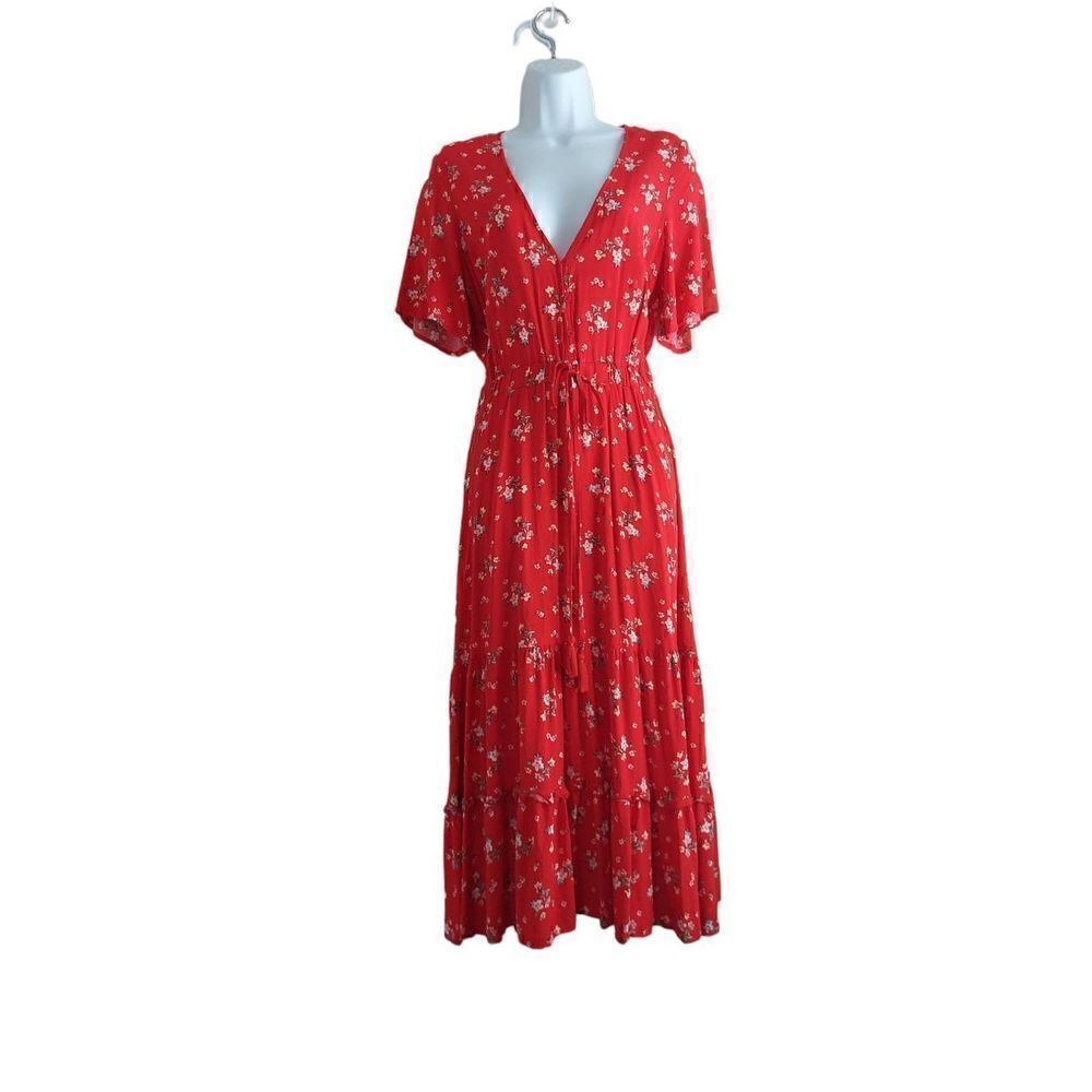 Sunday MI Amor Red Floral Dress